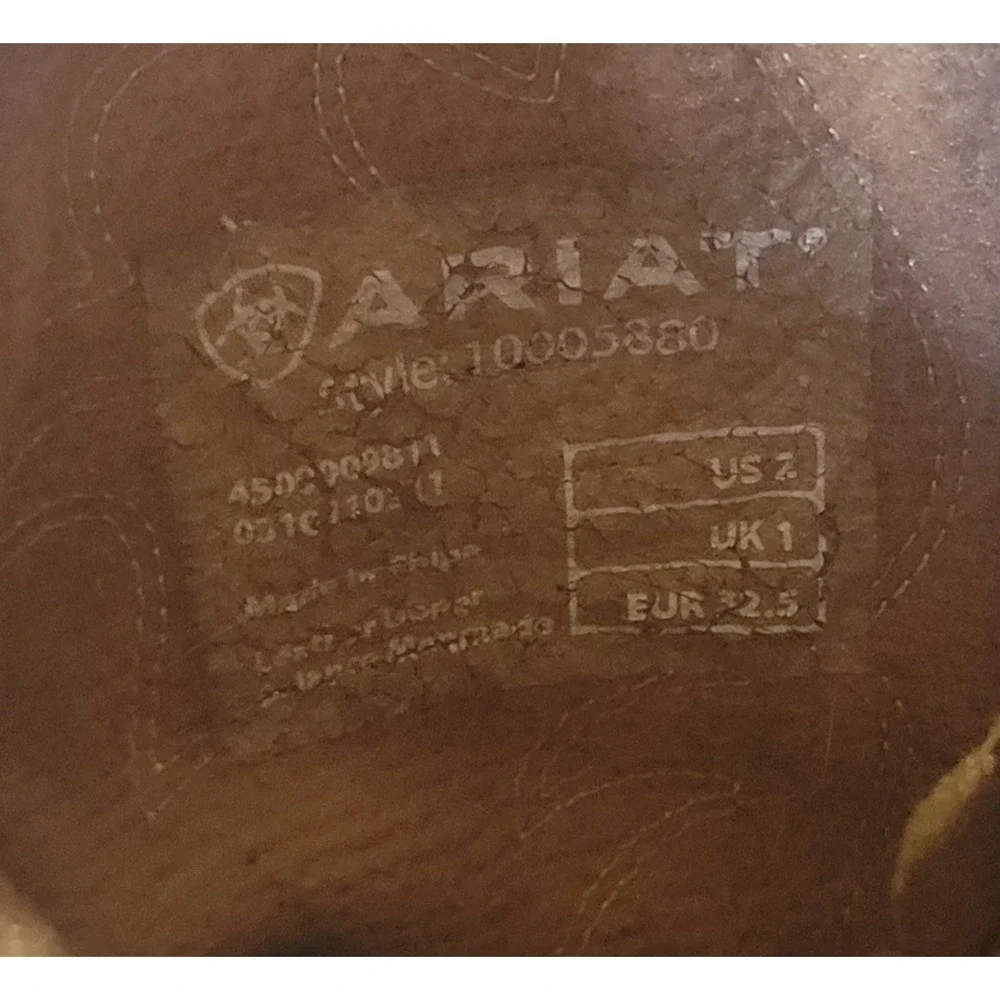 Ariat Fatbaby Kids Brown Leather Western Cowboy Boots 10005880 Size 2